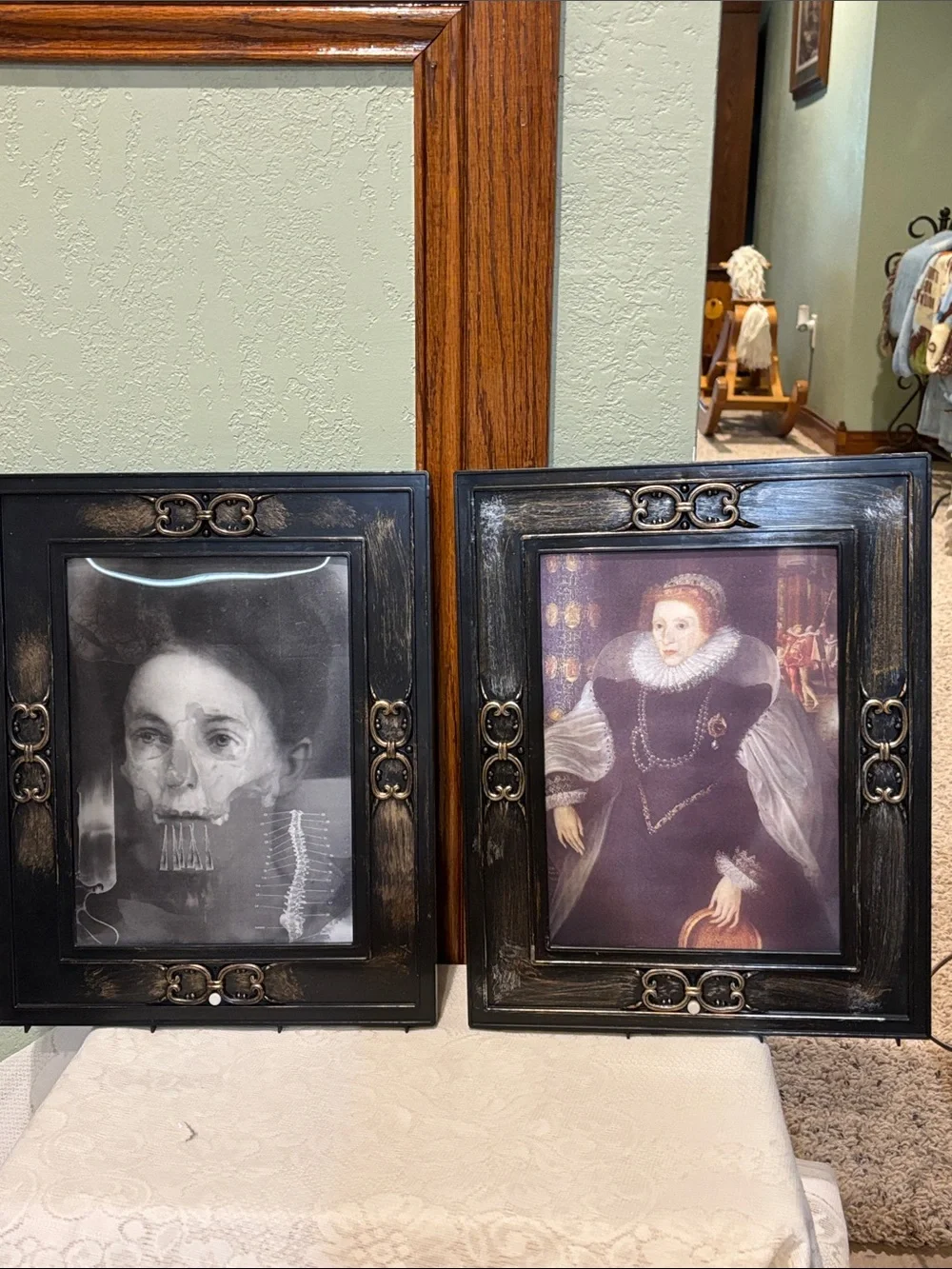 Two Spooky Ornate Halloween Pictures that Change to Scare